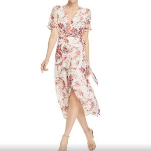 Bardot Flowy Pink & White Floral Wrap Dress